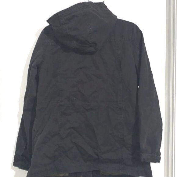 Wenven Black Hooded Jacket M Womens Casual Outerwear 100% Cotton - Picture 10 of 12